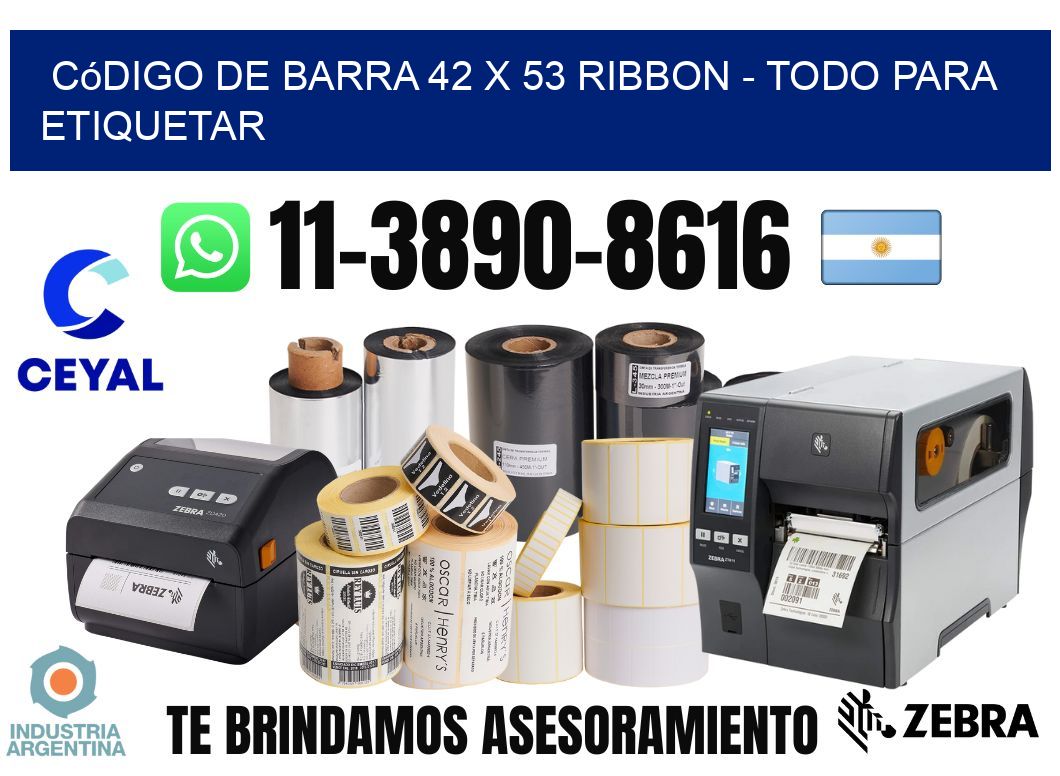 código de barra 42 x 53 ribbon - Todo para Etiquetar