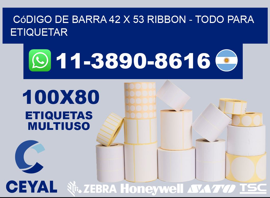 código de barra 42 x 53 ribbon - Todo para Etiquetar