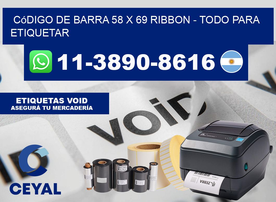 código de barra 58 x 69 ribbon - Todo para Etiquetar