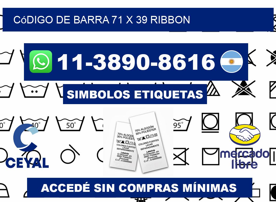 código de barra 71 x 39 ribbon