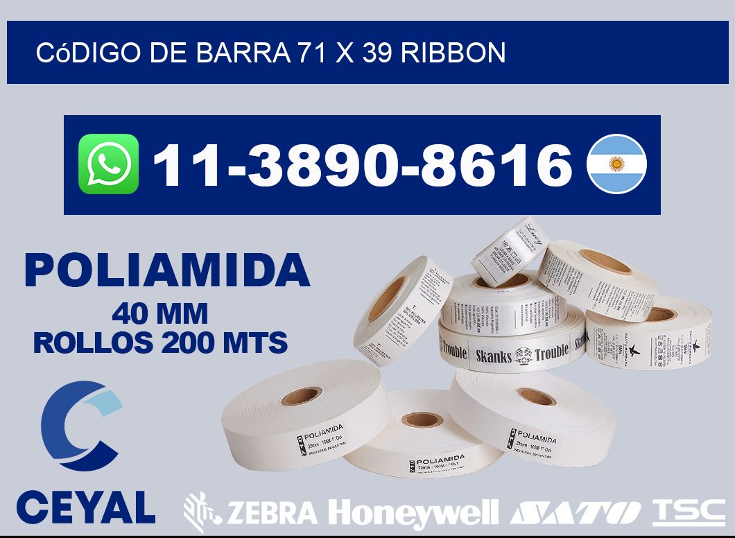 código de barra 71 x 39 ribbon