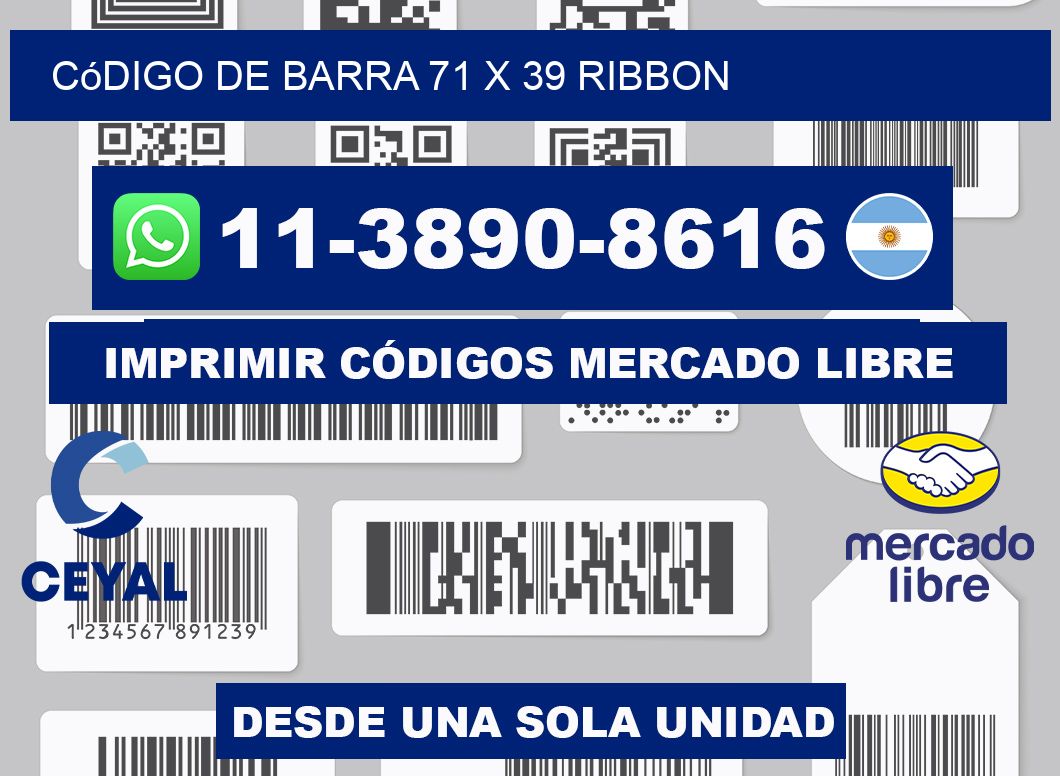 código de barra 71 x 39 ribbon