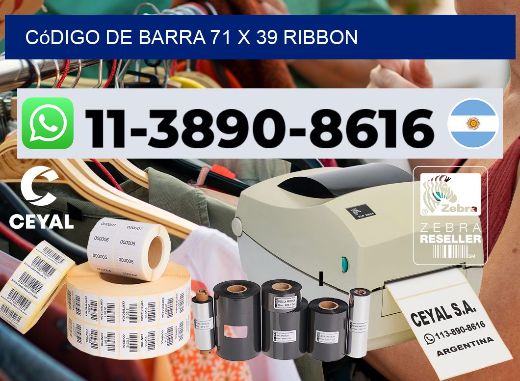 código de barra 71 x 39 ribbon