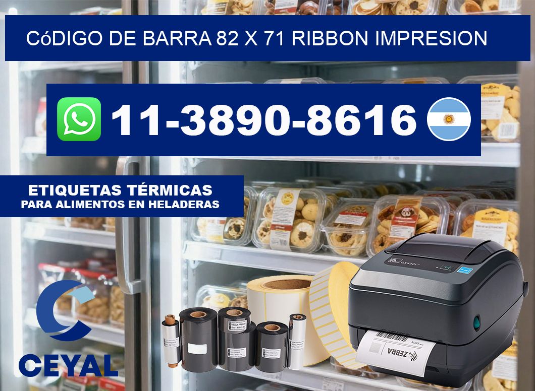 código de barra 82 x 71 ribbon impresion