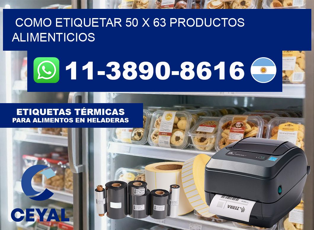 como etiquetar 50 x 63 productos alimenticios