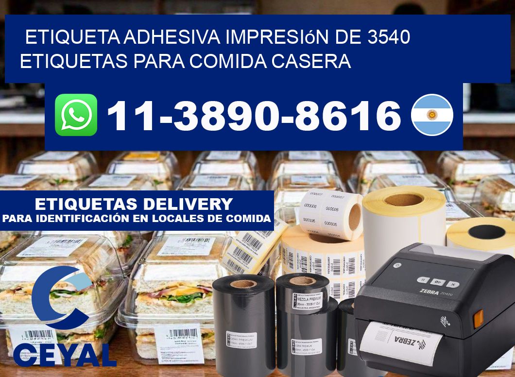 etiqueta adhesiva impresión de 3540 etiquetas para comida casera