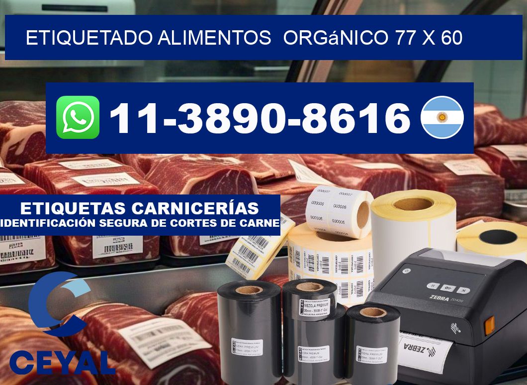 etiquetado alimentos  Orgánico 77 x 60