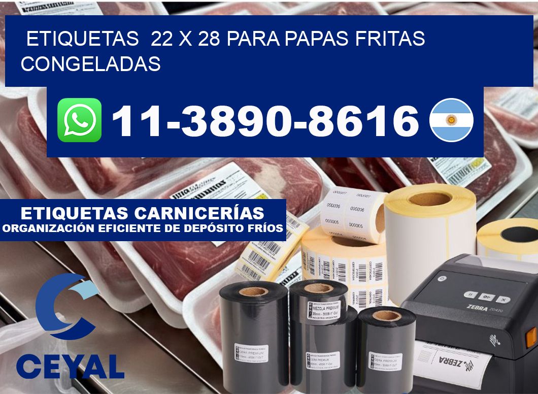 etiquetas  22 x 28 para Papas fritas congeladas