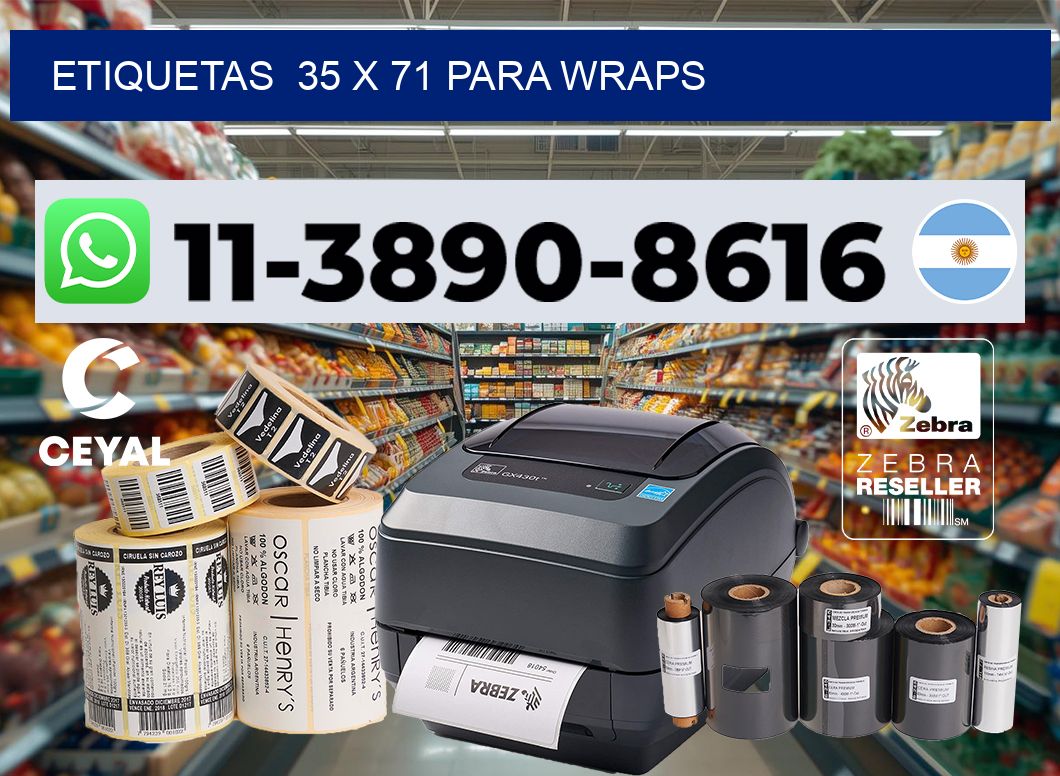 etiquetas  35 x 71 para Wraps
