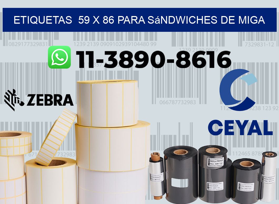 etiquetas  59 x 86 para Sándwiches de miga