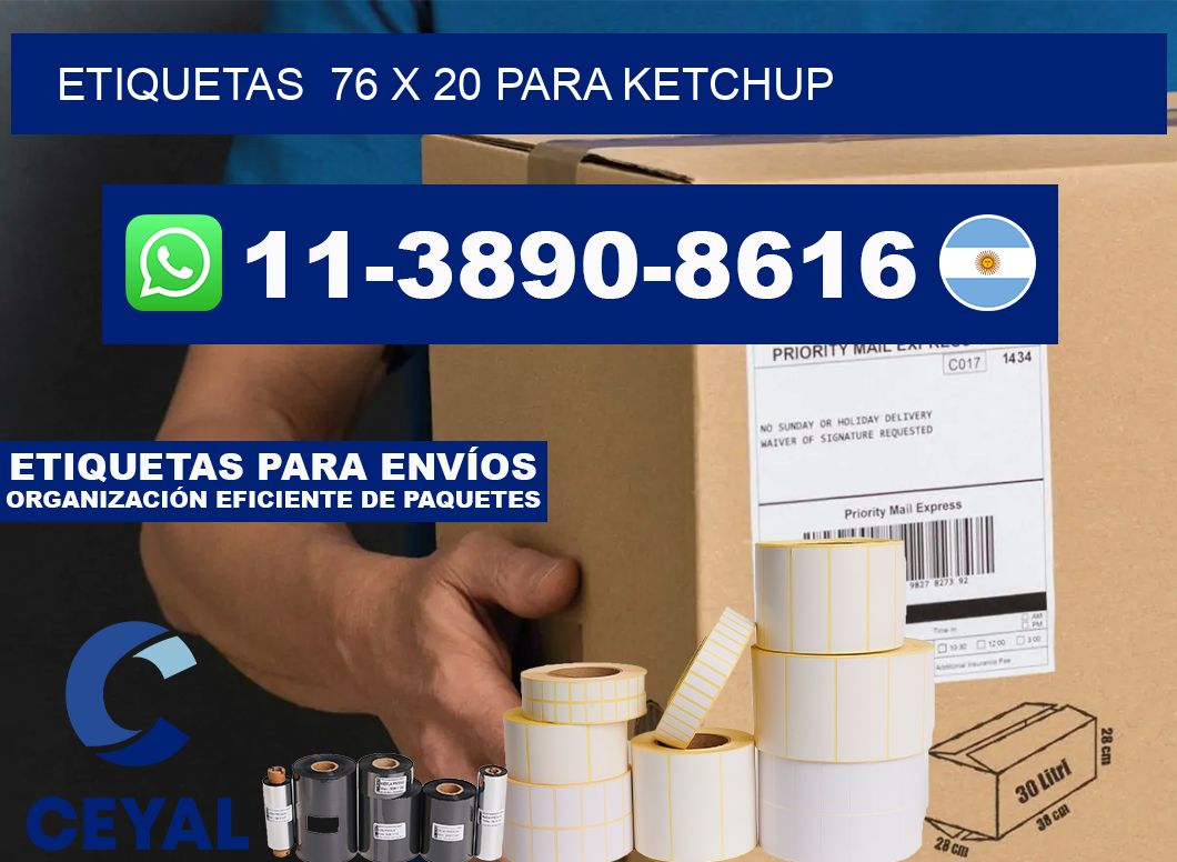 etiquetas  76 x 20 para Ketchup