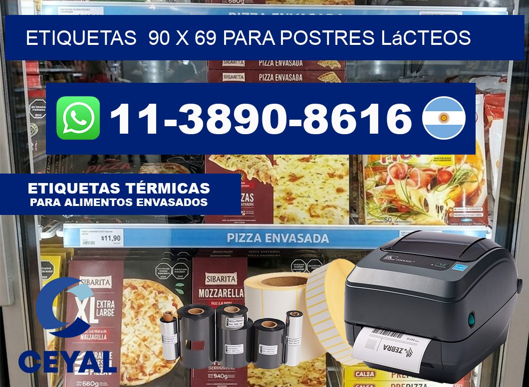etiquetas  90 x 69 para Postres lácteos