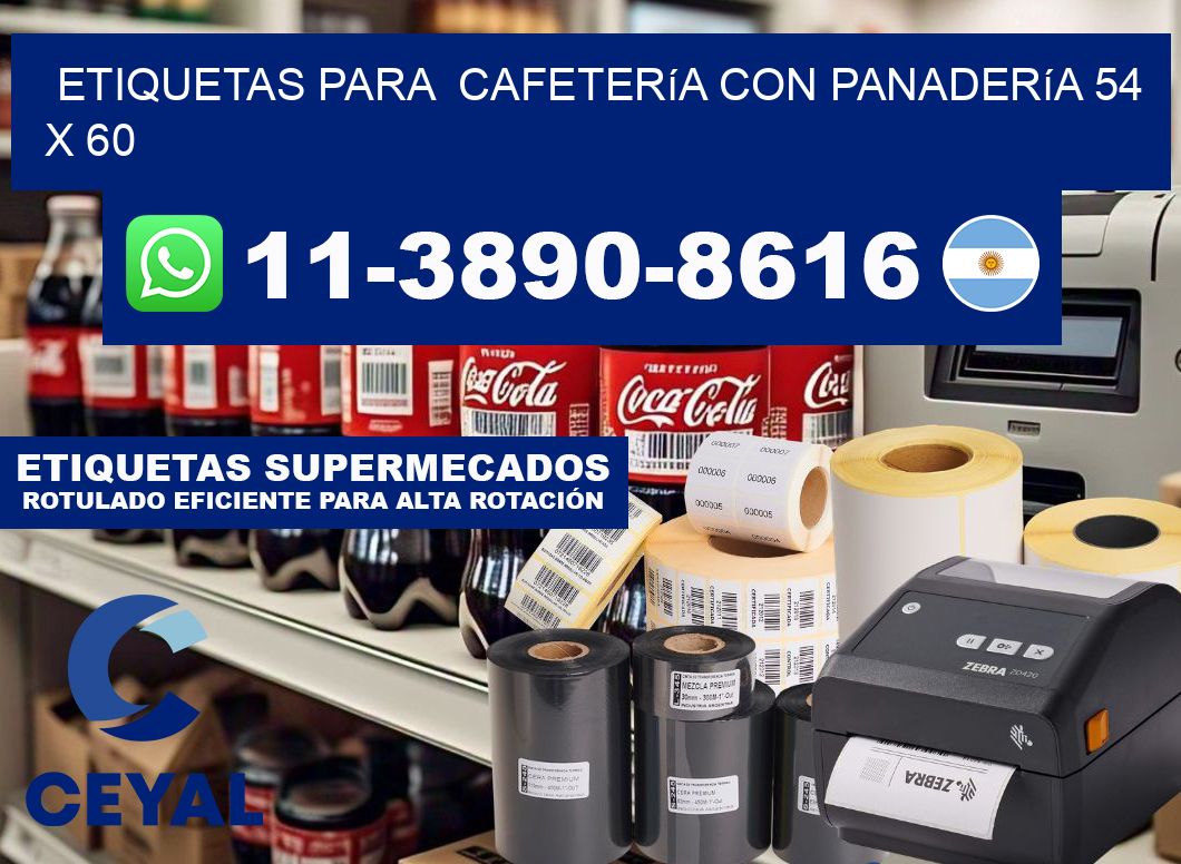 etiquetas para Cafetería con panadería 54 x 60