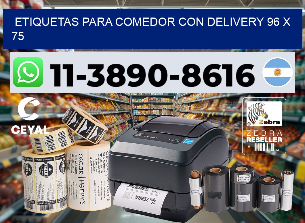etiquetas para Comedor con delivery 96 x 75