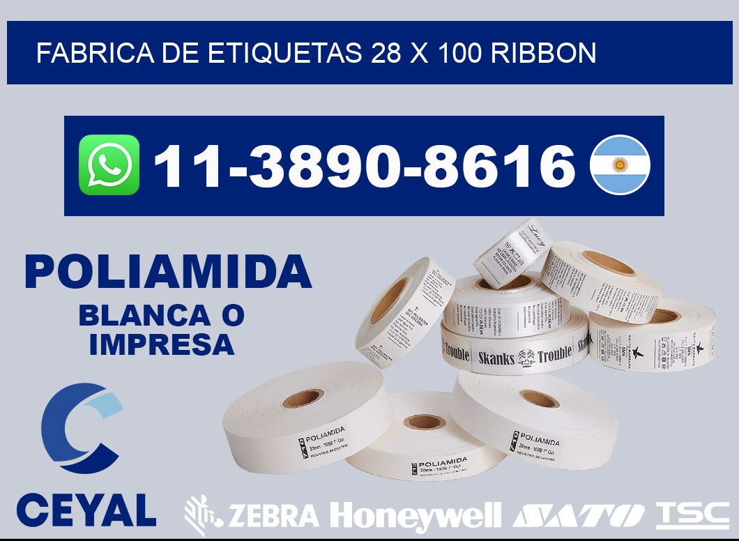 fabrica de etiquetas 28 x 100 ribbon