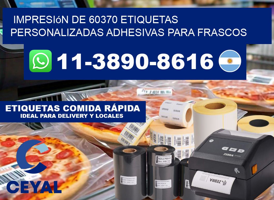impresión de 60370 etiquetas personalizadas adhesivas para frascos
