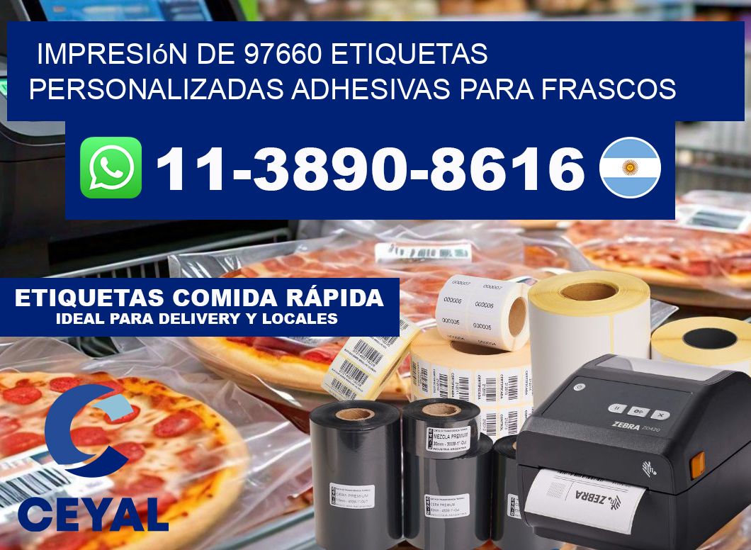 impresión de 97660 etiquetas personalizadas adhesivas para frascos