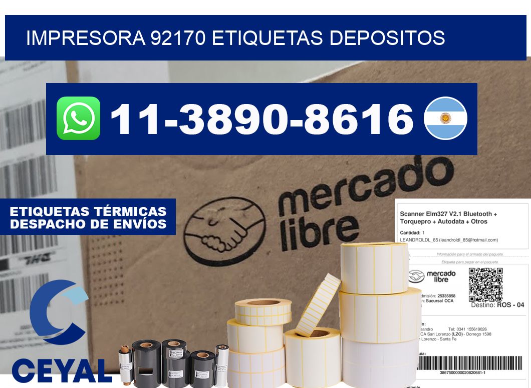 impresora 92170 etiquetas depositos