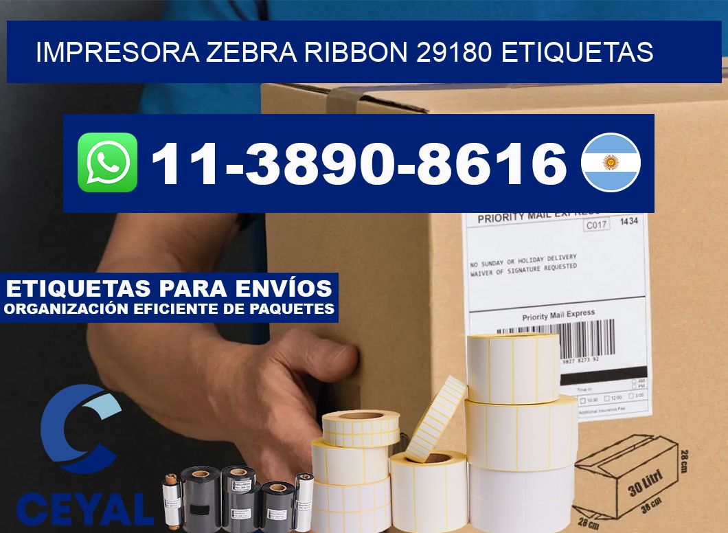 impresora zebra ribbon 29180 etiquetas
