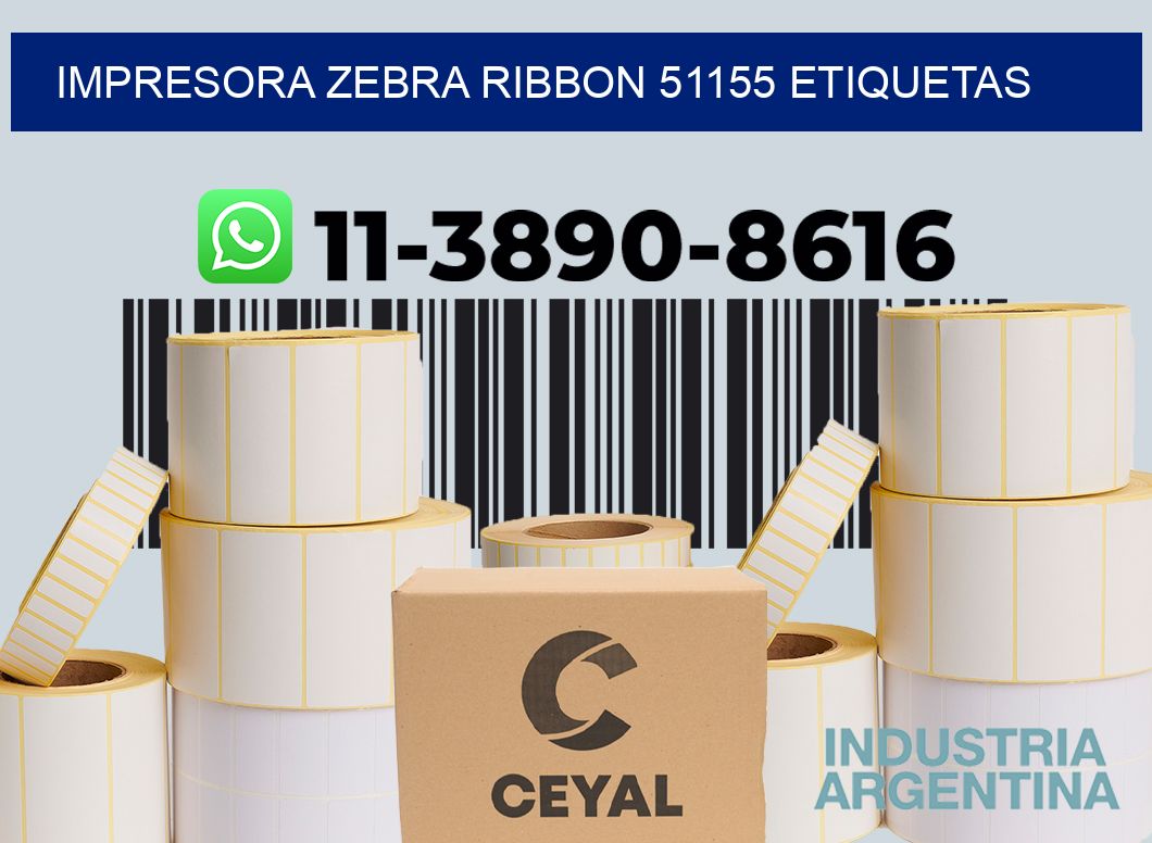 impresora zebra ribbon 51155 etiquetas