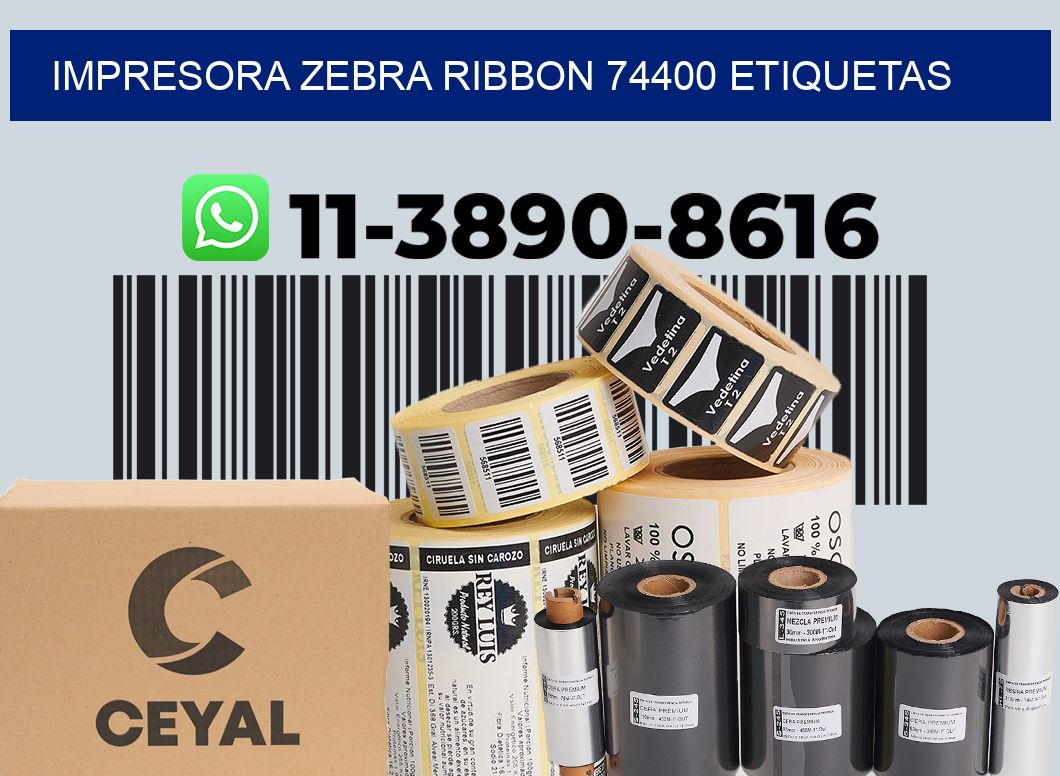 impresora zebra ribbon 74400 etiquetas