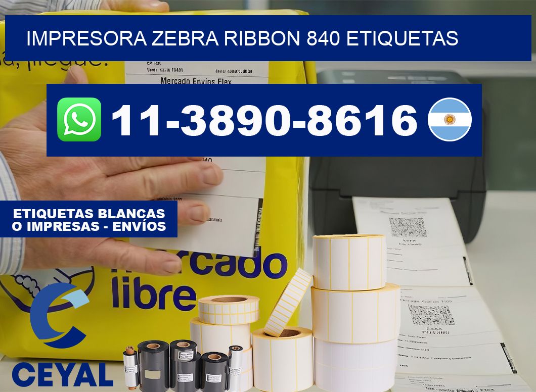 impresora zebra ribbon 840 etiquetas