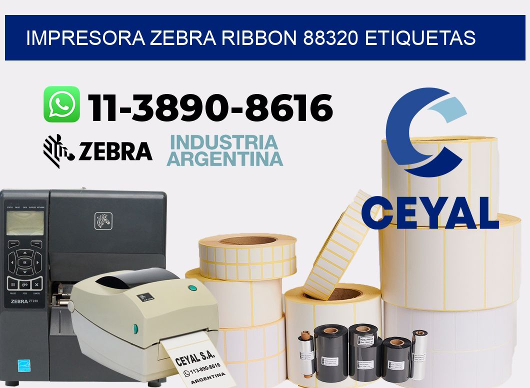 impresora zebra ribbon 88320 etiquetas