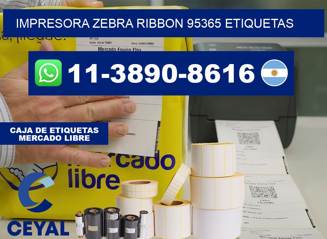 impresora zebra ribbon 95365 etiquetas