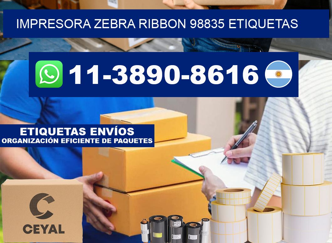 impresora zebra ribbon 98835 etiquetas