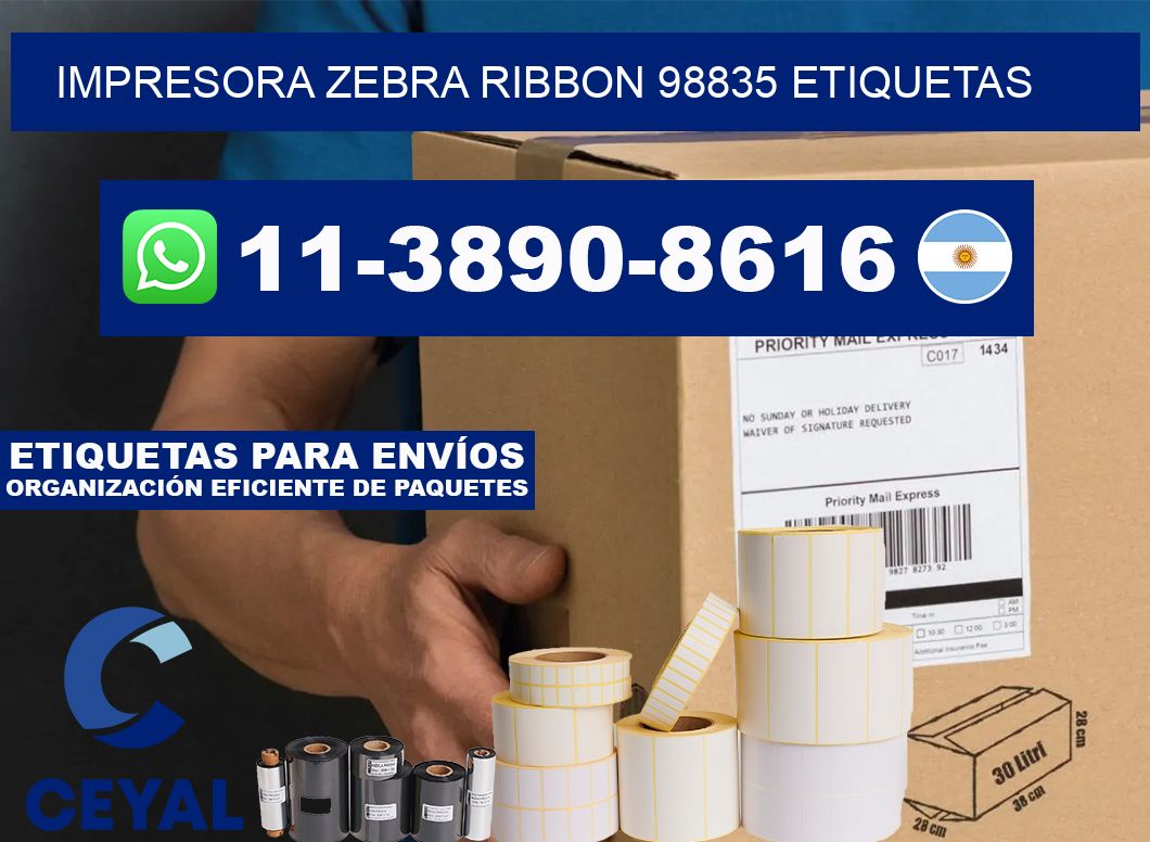 impresora zebra ribbon 98835 etiquetas