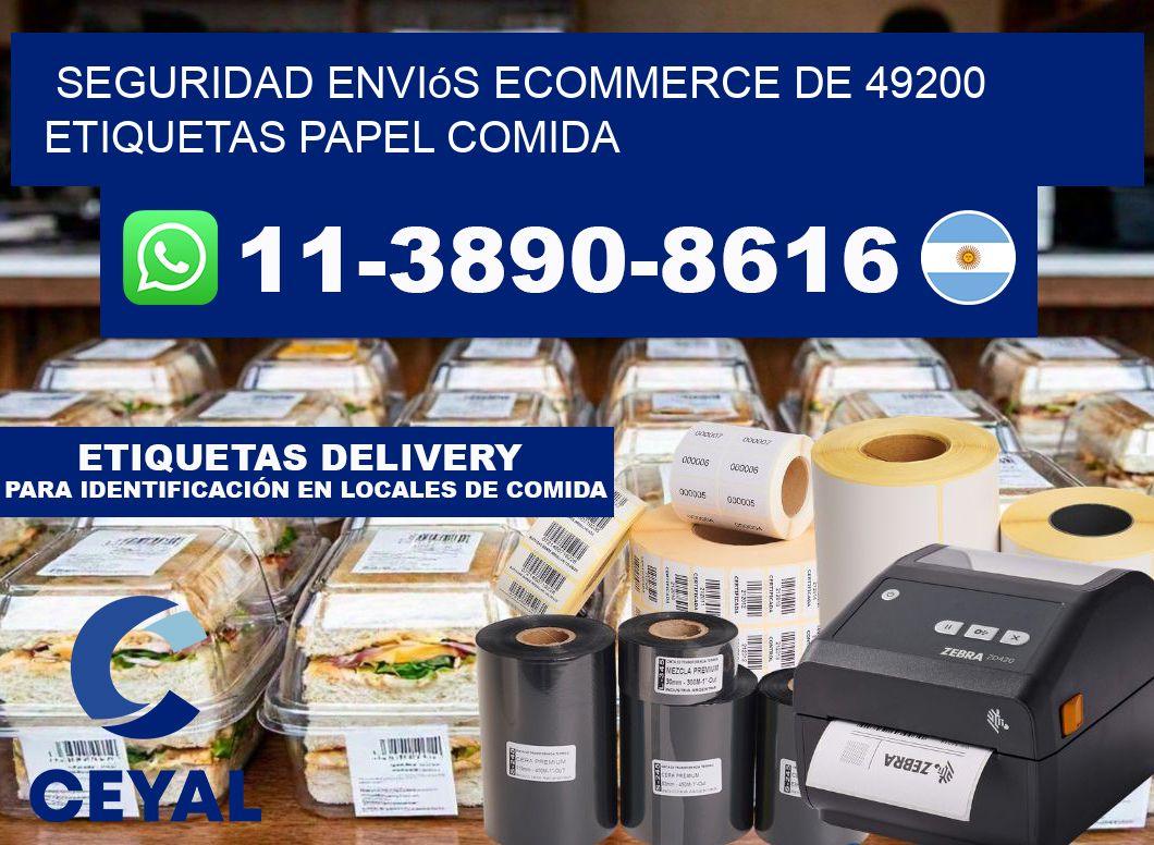 seguridad enviós ecommerce de 49200 etiquetas papel comida