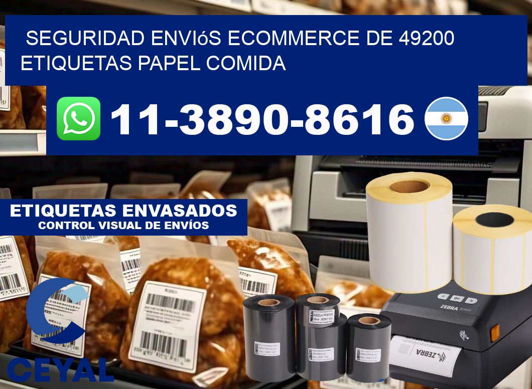 seguridad enviós ecommerce de 49200 etiquetas papel comida