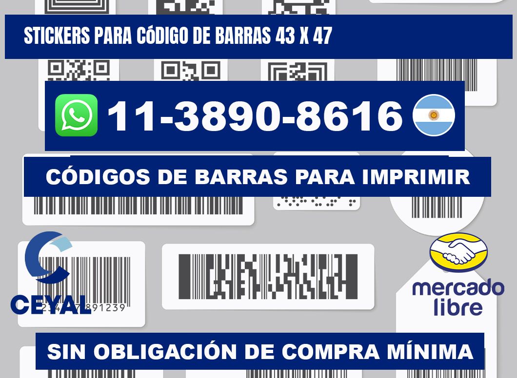 stickers para código de barras 43 x 47