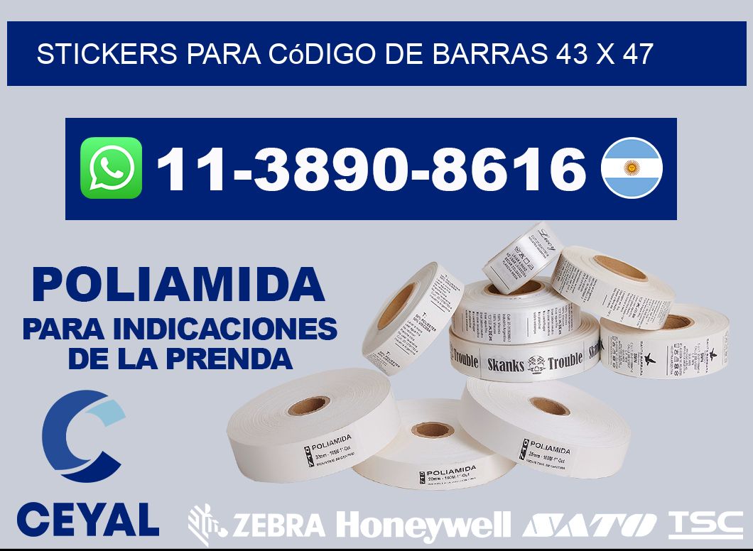 stickers para código de barras 43 x 47