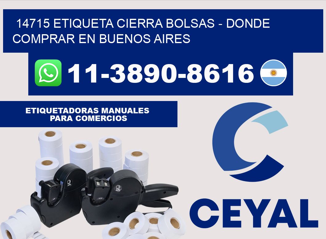 14715 etiqueta Cierra Bolsas - Donde Comprar en Buenos Aires