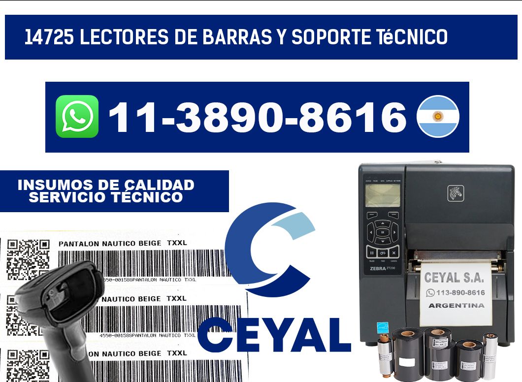 14725 Lectores de barras y Soporte Técnico