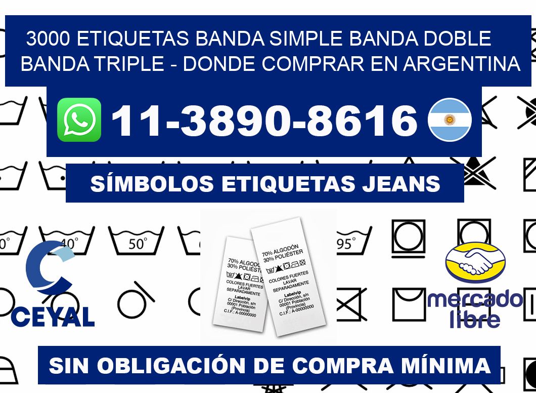 3000 etiquetas banda simple banda doble banda triple - Donde Comprar en Argentina