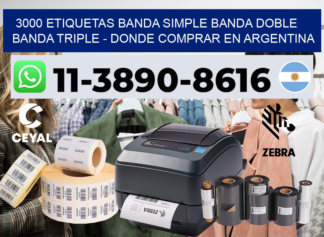 3000 etiquetas banda simple banda doble banda triple – Donde Comprar en Argentina