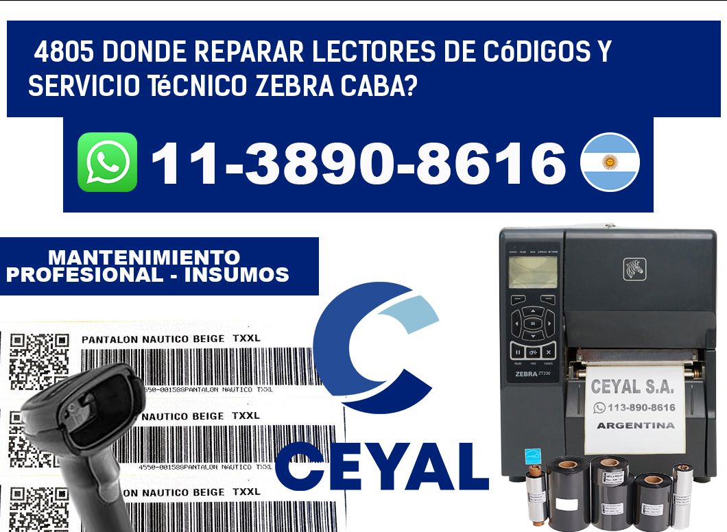 4805 donde reparar Lectores de Códigos y Servicio Técnico zebra Caba?
