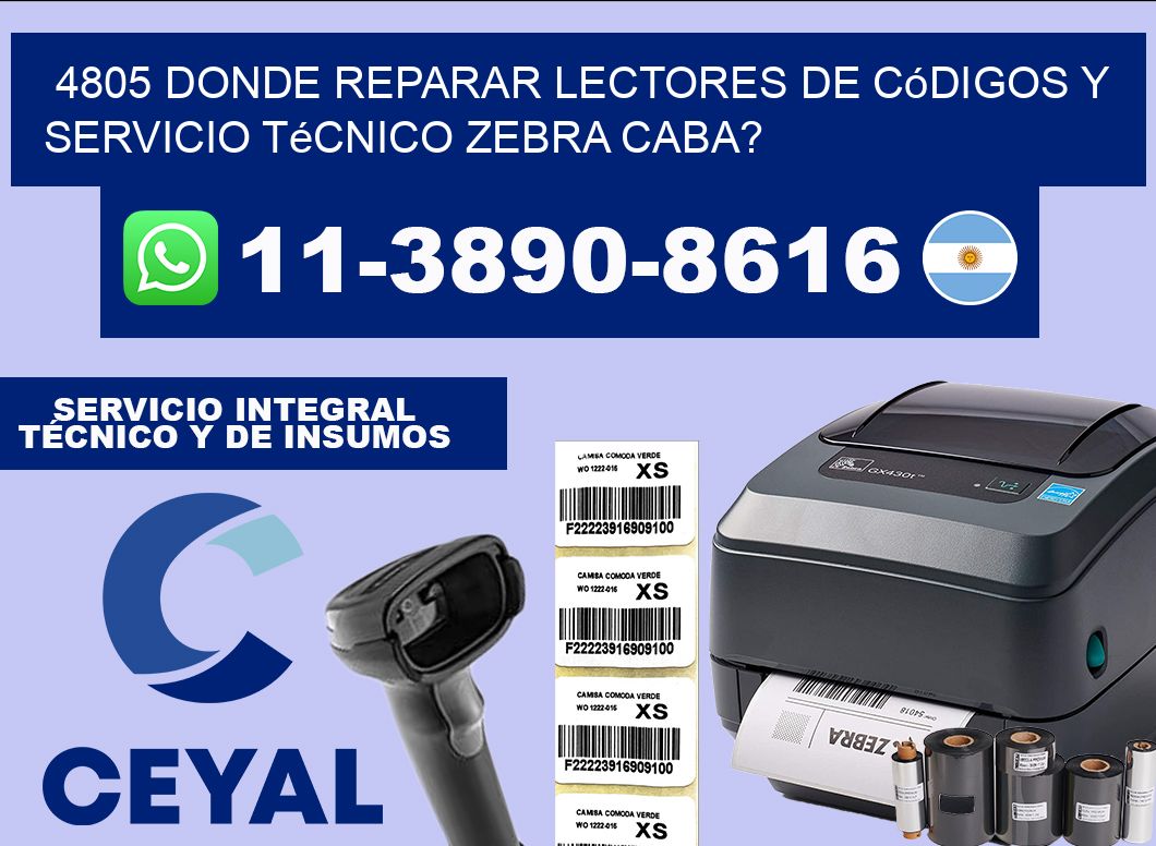 4805 donde reparar Lectores de Códigos y Servicio Técnico zebra Caba?
