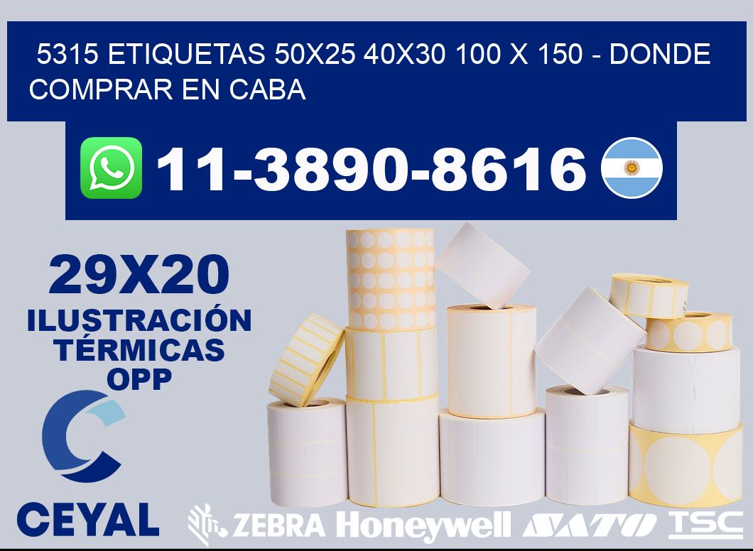 5315 etiquetas 50x25 40x30 100 x 150 - Donde Comprar en Caba