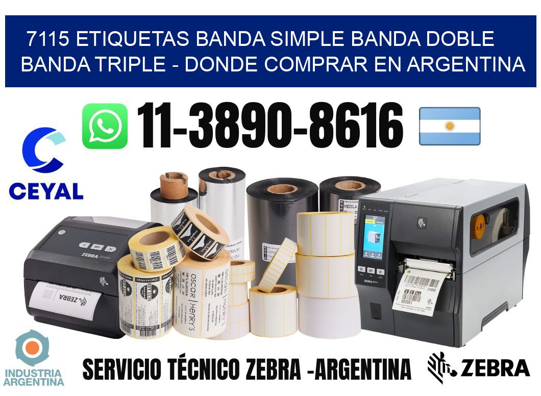 7115 etiquetas banda simple banda doble banda triple - Donde Comprar en Argentina