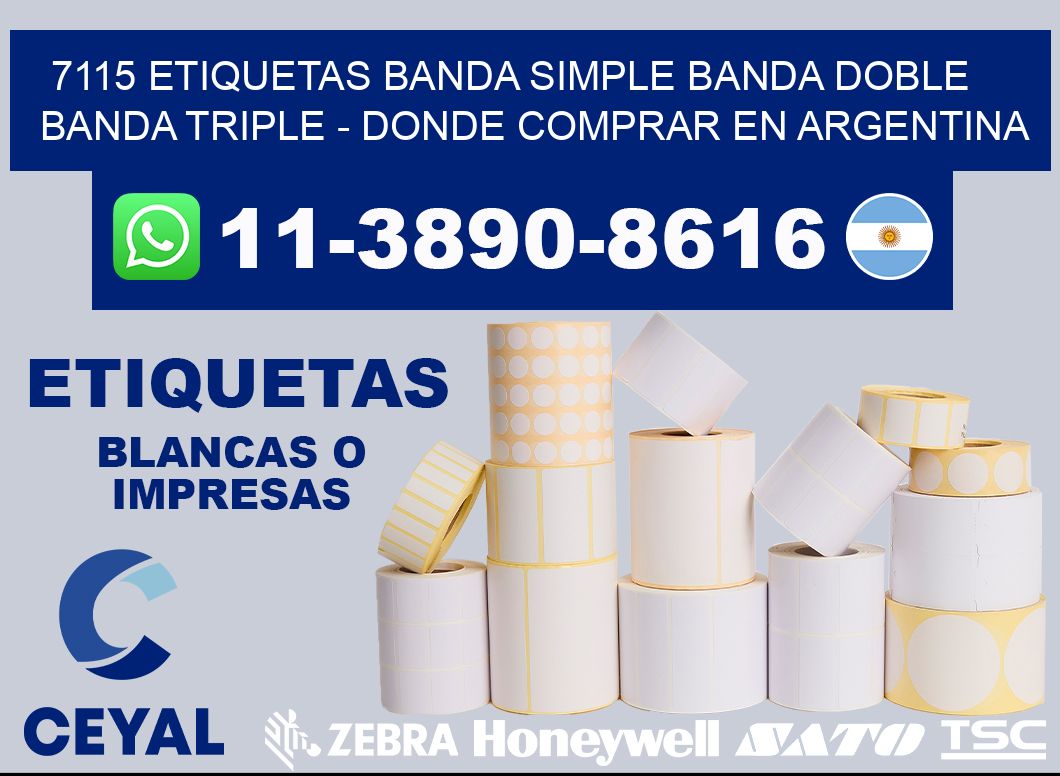 7115 etiquetas banda simple banda doble banda triple - Donde Comprar en Argentina