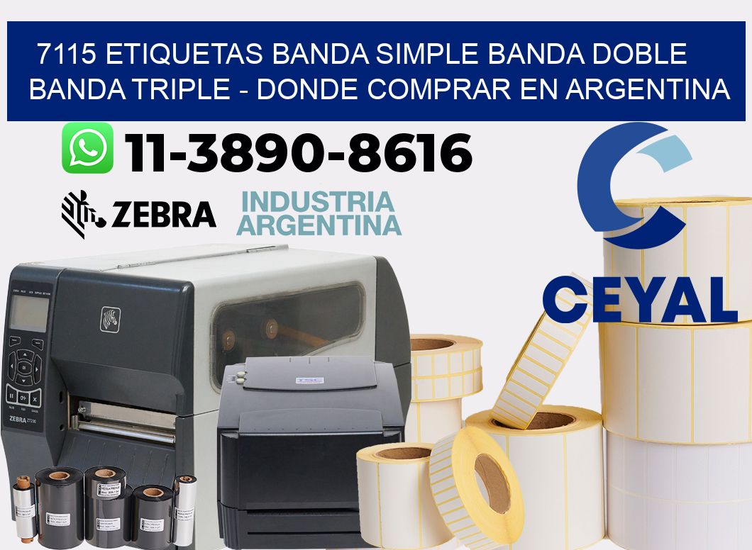 7115 etiquetas banda simple banda doble banda triple - Donde Comprar en Argentina