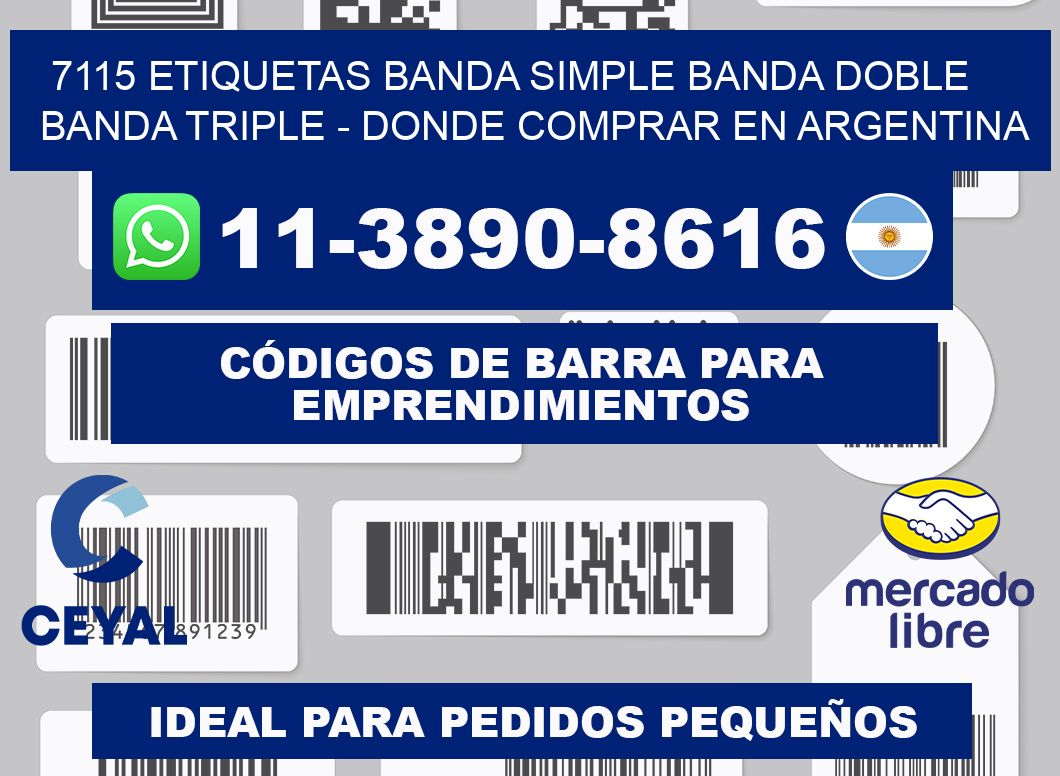 7115 etiquetas banda simple banda doble banda triple - Donde Comprar en Argentina