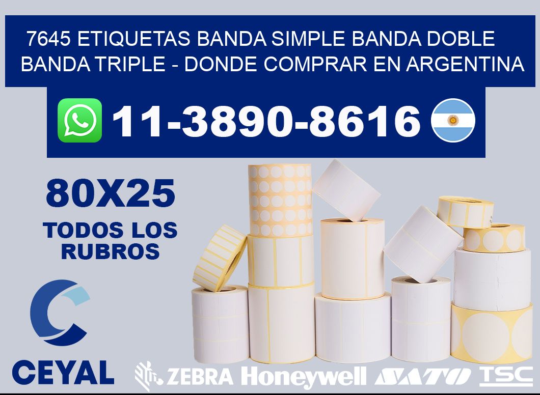 7645 etiquetas banda simple banda doble banda triple - Donde Comprar en Argentina
