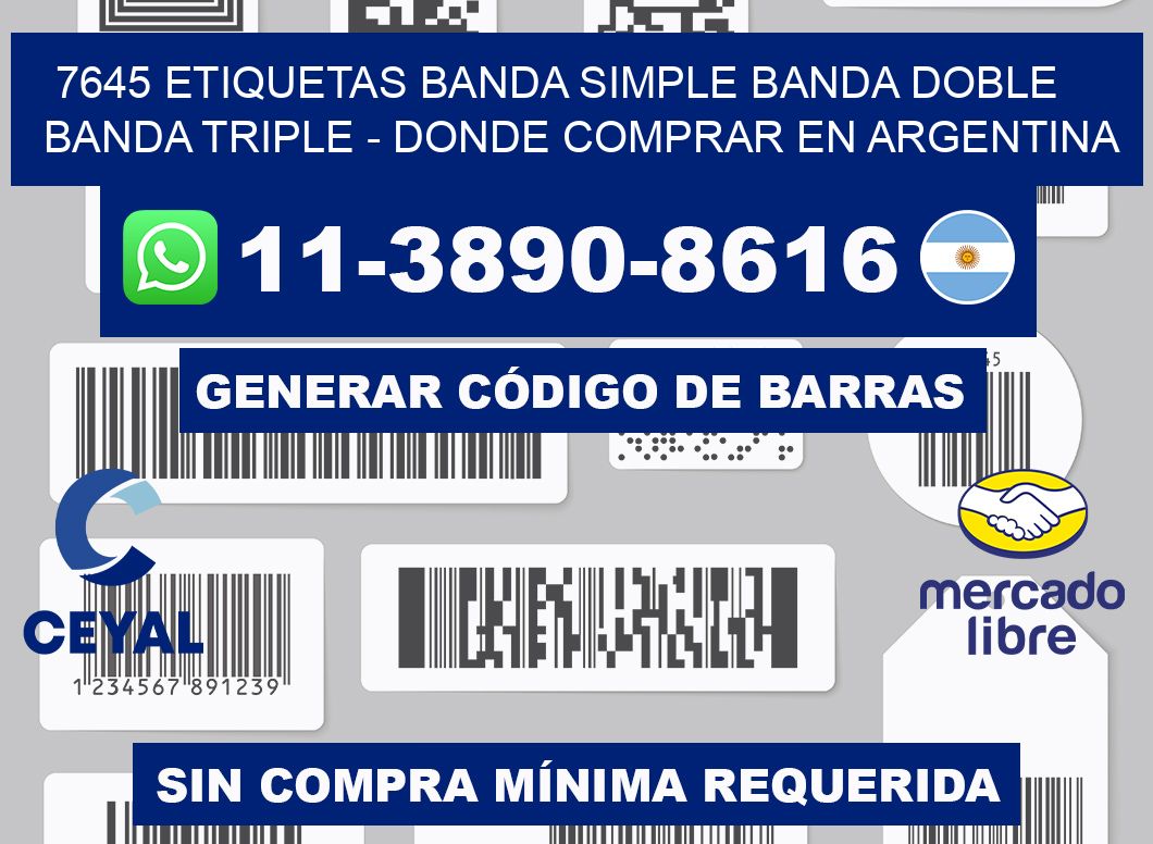 7645 etiquetas banda simple banda doble banda triple - Donde Comprar en Argentina