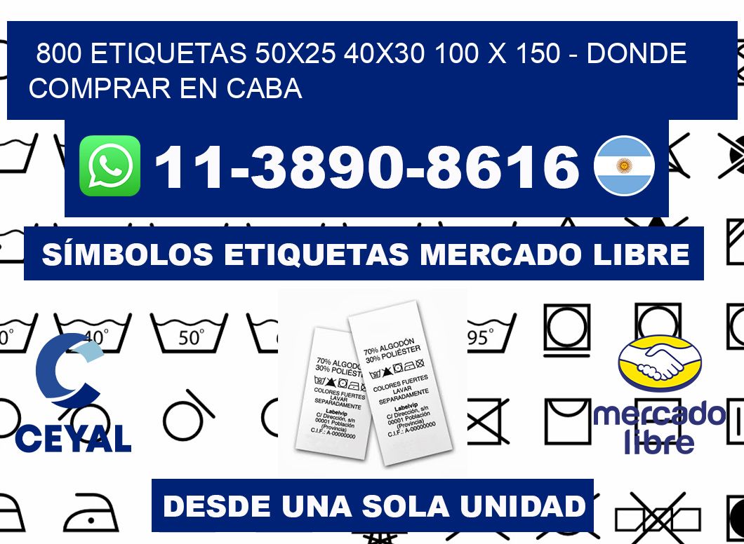 800 etiquetas 50x25 40x30 100 x 150 - Donde Comprar en Caba