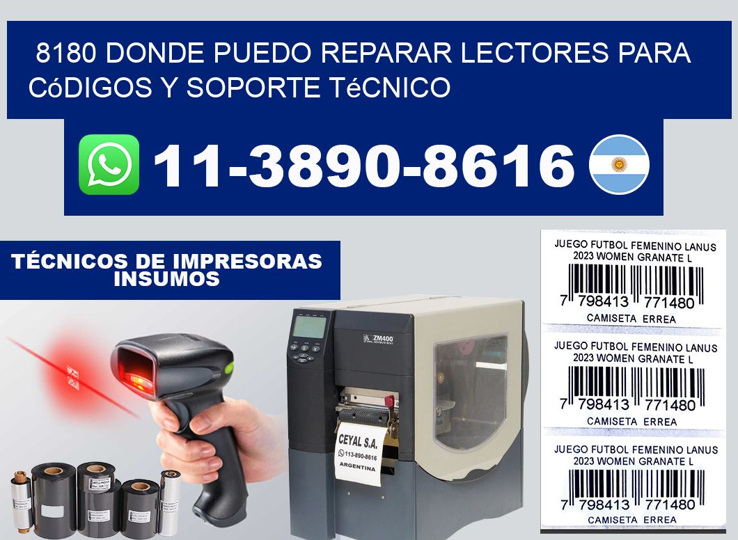 8180 donde puedo reparar Lectores para códigos y Soporte Técnico