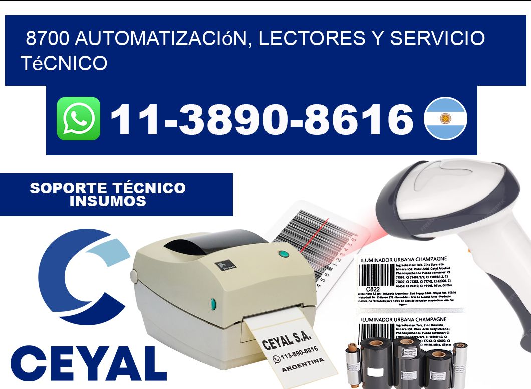8700 Automatización, Lectores y Servicio Técnico